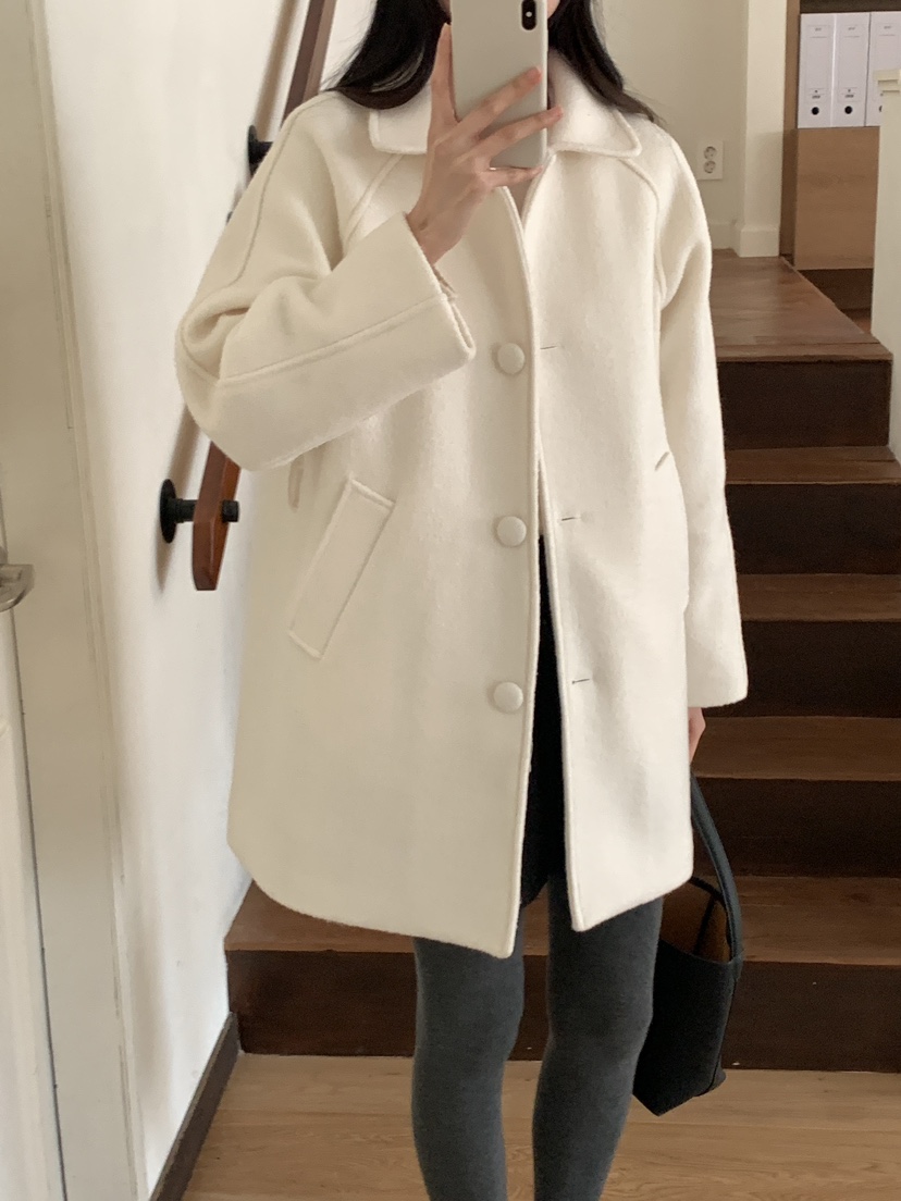 FRILL-T東大門㊣實拍女裝新品熱賣人氣休閑中長款大衣含腰帶FRILL-T中長款大衣