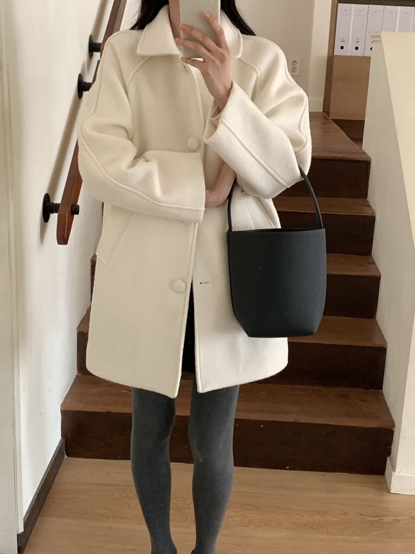 FRILL-T東大門㊣實拍女裝新品熱賣人氣休閑中長款大衣含腰帶FRILL-T中長款大衣