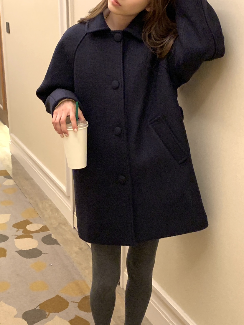 FRILL-T東大門㊣實拍女裝新品熱賣人氣休閑中長款大衣含腰帶FRILL-T中長款大衣