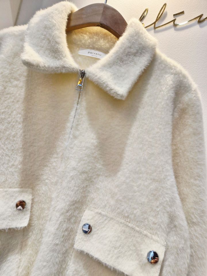 RICO韓國代購㊣女士新品時尚休閑推薦熱賣真品夾克毛絨拉鏈bling bling/RICO夾克