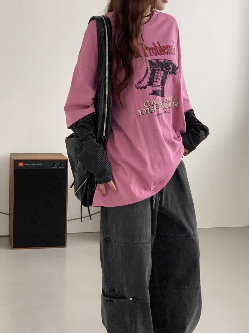 SUGAR CASE東大門㊣代購女士新品職業休閑25秋冬時尚長袖T恤SUGAR CASE長袖T恤