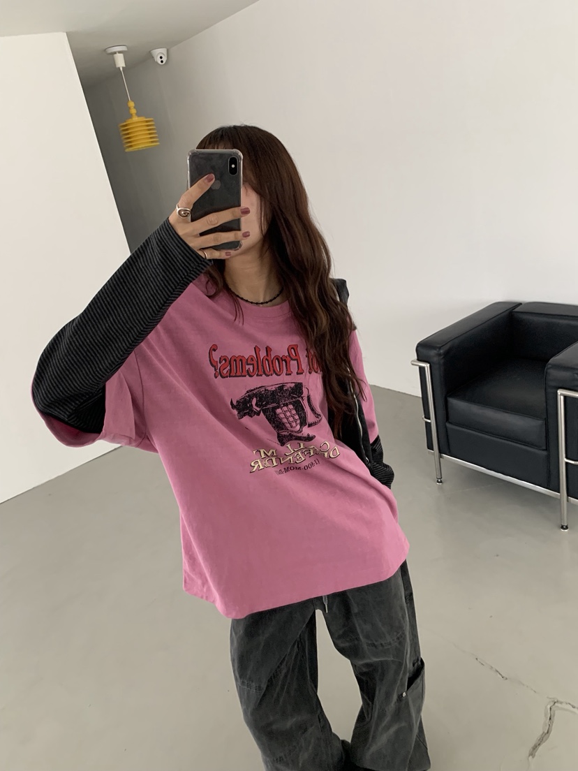 SUGAR CASE東大門㊣代購女士新品職業休閑25秋冬時尚長袖T恤SUGAR CASE長袖T恤