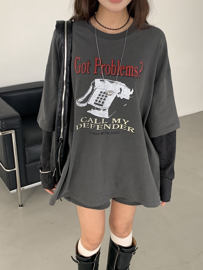 SUGAR CASE東大門㊣代購女士新品職業休閑25秋冬時尚長袖T恤SUGAR CASE長袖T恤