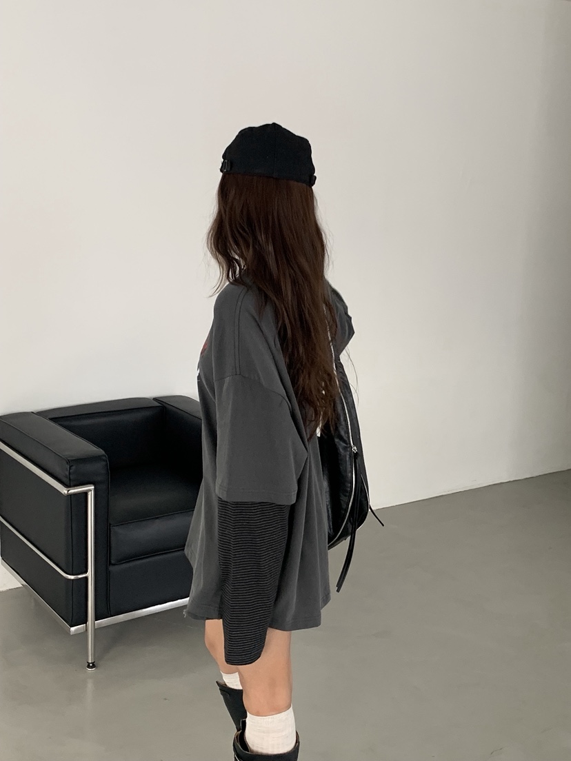 SUGAR CASE東大門㊣代購女士新品職業休閑25秋冬時尚長袖T恤SUGAR CASE長袖T恤