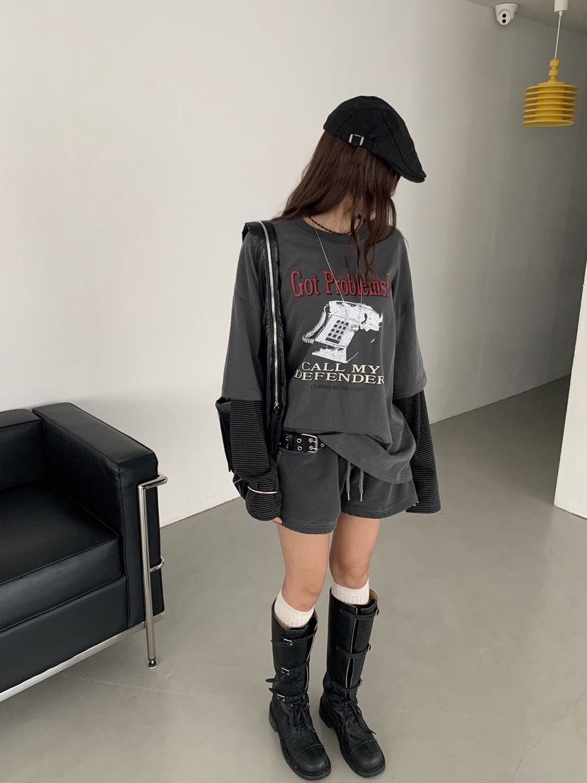 SUGAR CASE東大門㊣代購女士新品職業休閑25秋冬時尚長袖T恤SUGAR CASE長袖T恤