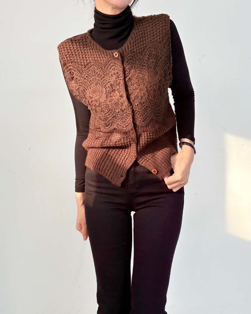 BLUE RIBBON東大門㊣實拍女裝新款25秋冬休閑職業推薦馬甲BLUE RIBBON馬甲