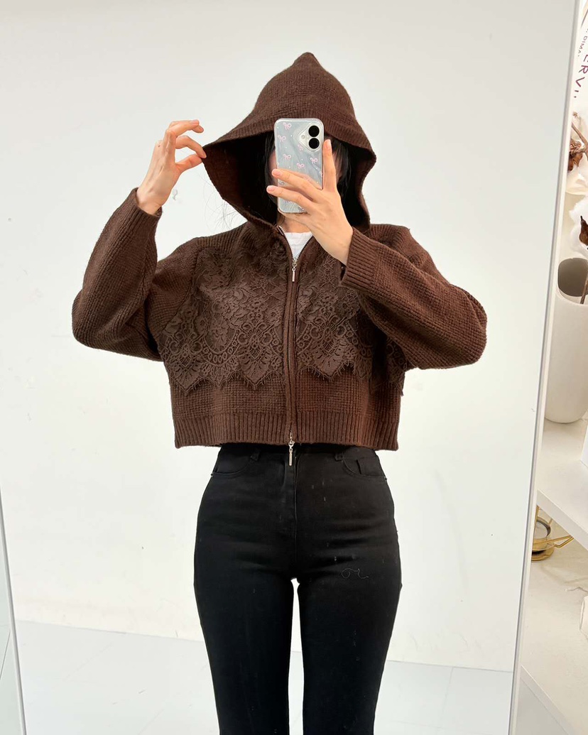 BLUE RIBBON東大門㊣代購女士新品人氣真品針織衫拉鏈連帽BLUE RIBBON針織衫