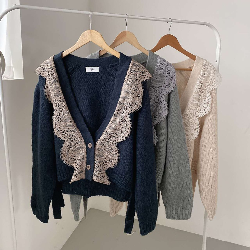 BLUE RIBBON韓國代購㊣女士新款職業休閑針織衫馬海毛開衫BLUE RIBBON針織衫