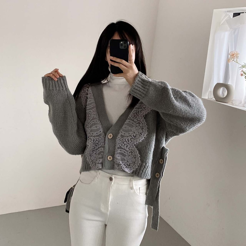 BLUE RIBBON韓國代購㊣女士新款職業休閑針織衫馬海毛開衫BLUE RIBBON針織衫