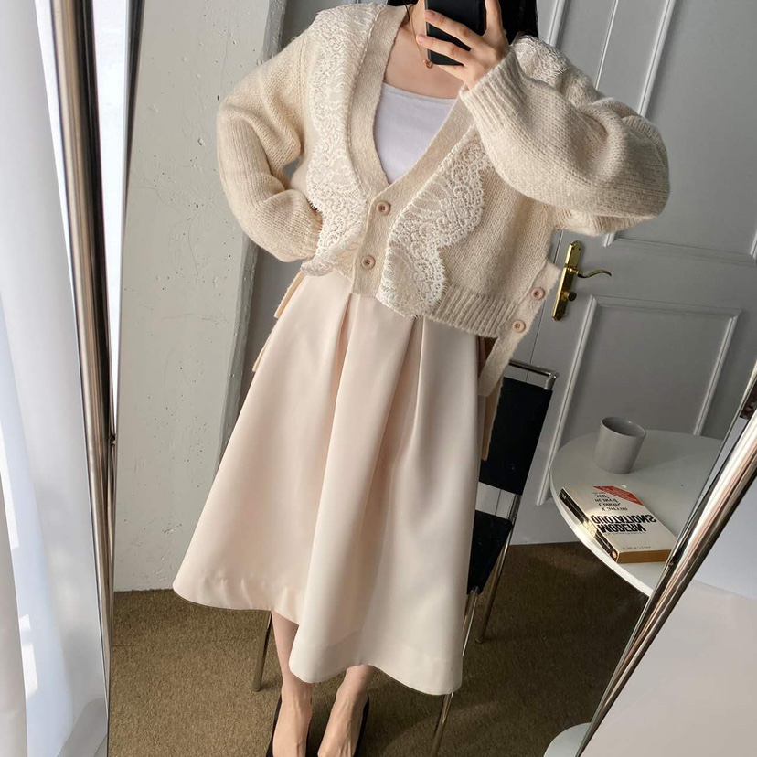 BLUE RIBBON韓國代購㊣女士新款職業休閑針織衫馬海毛開衫BLUE RIBBON針織衫