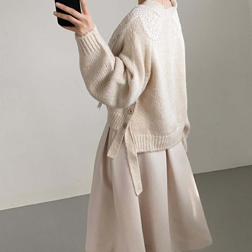 BLUE RIBBON韓國代購㊣女士新款職業休閑針織衫馬海毛開衫BLUE RIBBON針織衫