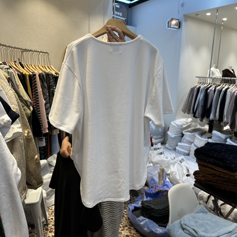 THE LINE-Q東大門㊣直郵女士新款職業休閑熱賣25秋冬T恤抓絨THE LINE-QT恤