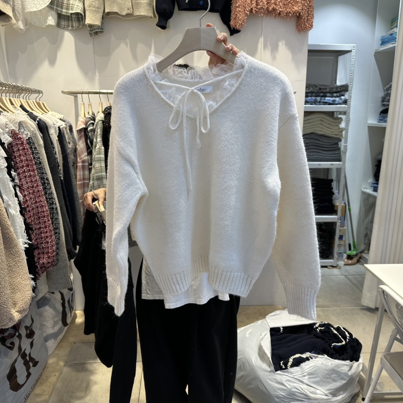 LADYBUG+ADORABLE東大門㊣直郵女士新款真品推薦針織衫V領LADYBUG/Adorable針織衫圖色1