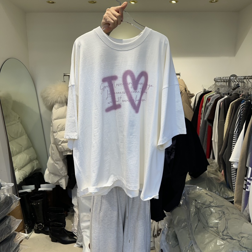 MORAN韓國代購㊣女裝新款25秋冬熱賣人氣時尚真品休閑職業T恤MORAN/MOSCOT恤圖色1