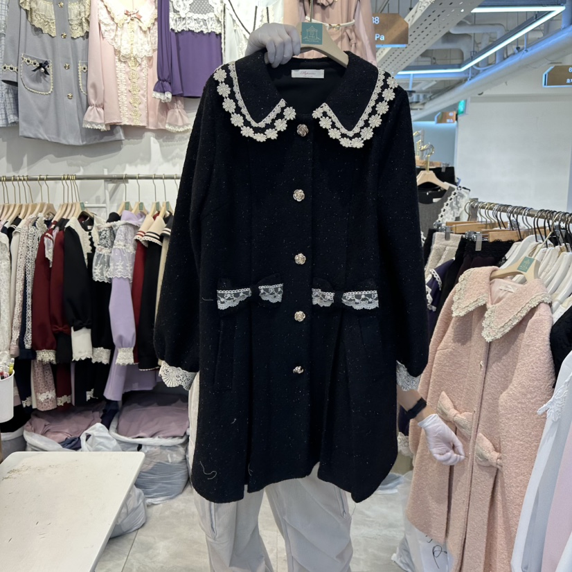 PAPA東大門㊣實拍女裝新款推薦真品時尚熱賣25秋冬中長款大衣PaPa/HALMADE中長款大衣圖色3