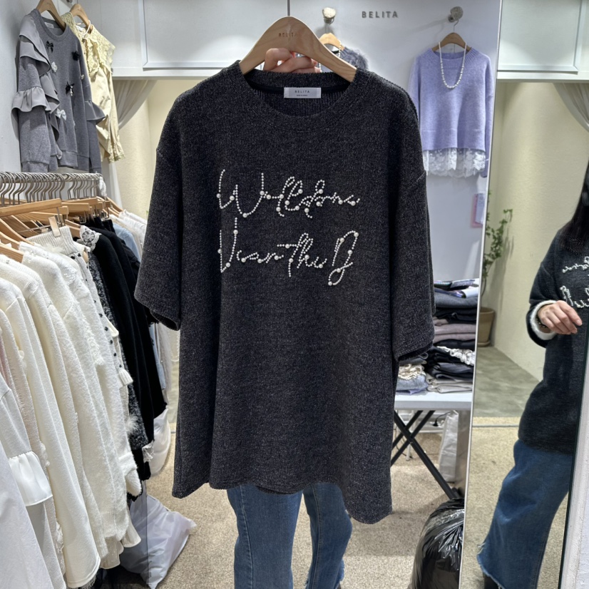 BELITA韓國直郵㊣女士新款推薦人氣真品25秋冬時尚職業熱賣T恤BELITAT恤圖色1
