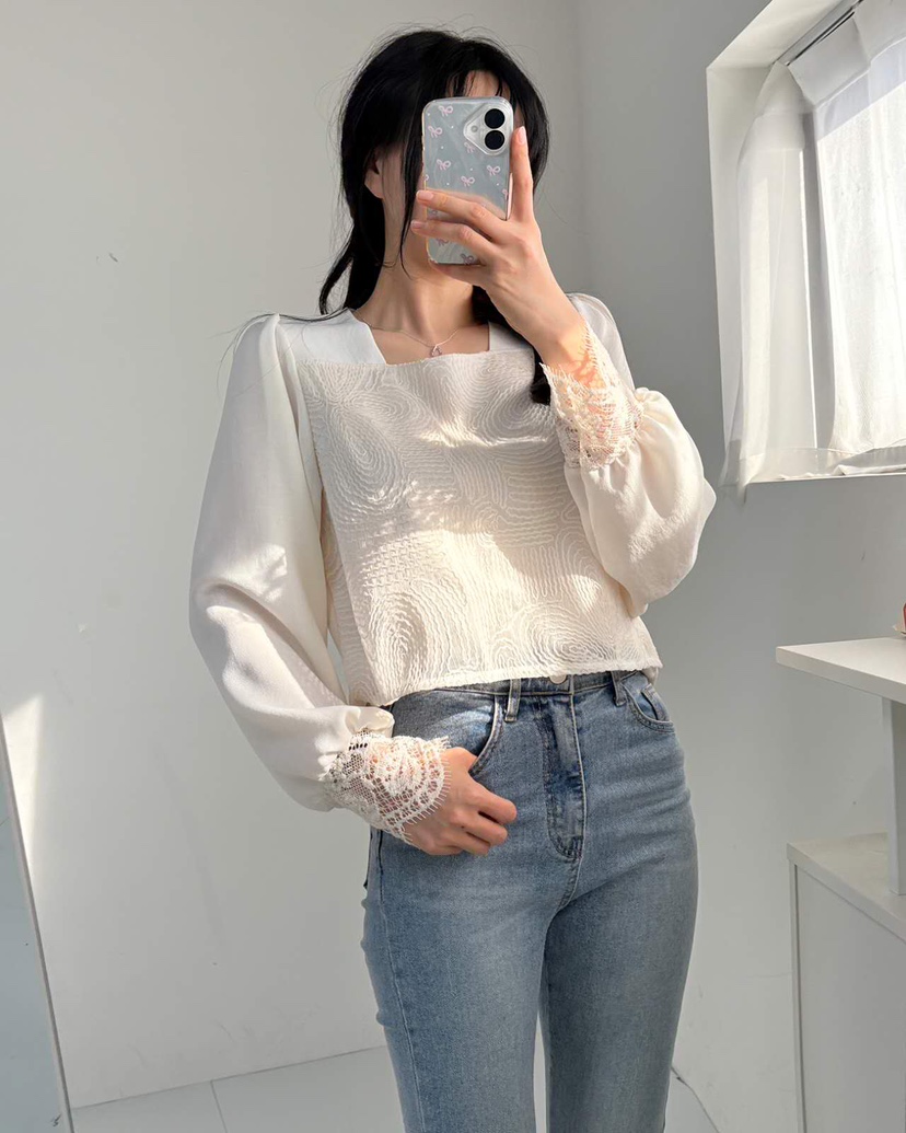 BLUE RIBBON東大門㊣直郵女裝新款25秋冬職業時尚襯衫蕾絲衫BLUE RIBBON襯衫/蕾絲衫