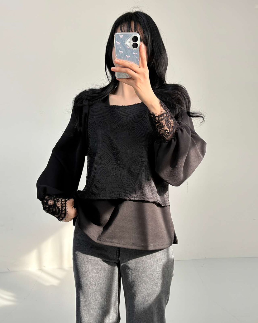 BLUE RIBBON東大門㊣直郵女裝新款25秋冬職業時尚襯衫蕾絲衫BLUE RIBBON襯衫/蕾絲衫