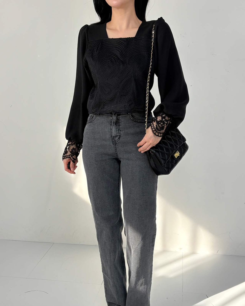 BLUE RIBBON東大門㊣直郵女裝新款25秋冬職業時尚襯衫蕾絲衫BLUE RIBBON襯衫/蕾絲衫