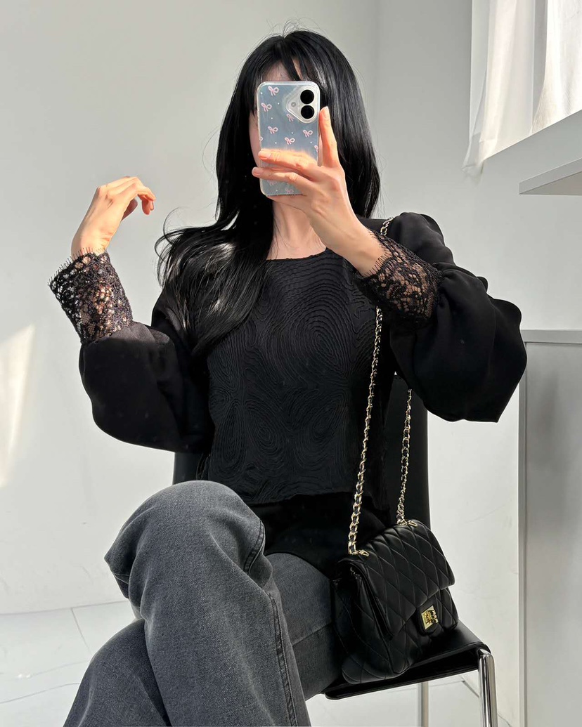 BLUE RIBBON東大門㊣直郵女裝新款25秋冬職業時尚襯衫蕾絲衫BLUE RIBBON襯衫/蕾絲衫