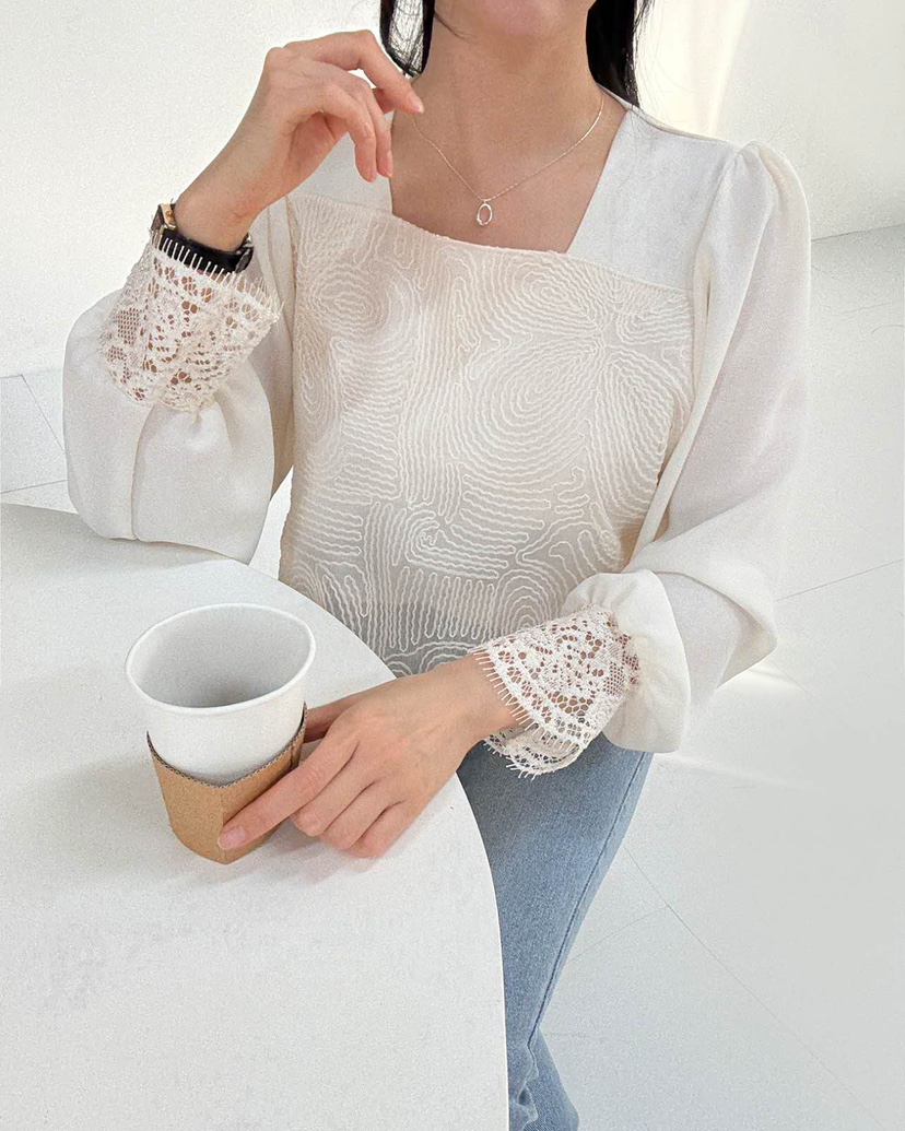 BLUE RIBBON東大門㊣直郵女裝新款25秋冬職業時尚襯衫蕾絲衫BLUE RIBBON襯衫/蕾絲衫