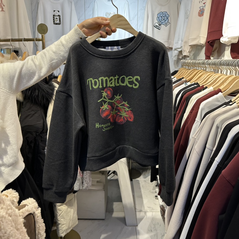 COCO HOLIC韓國直郵㊣女裝新款休閑25秋冬推薦人氣衛衣加絨COCO HOLIC衛衣圖色2