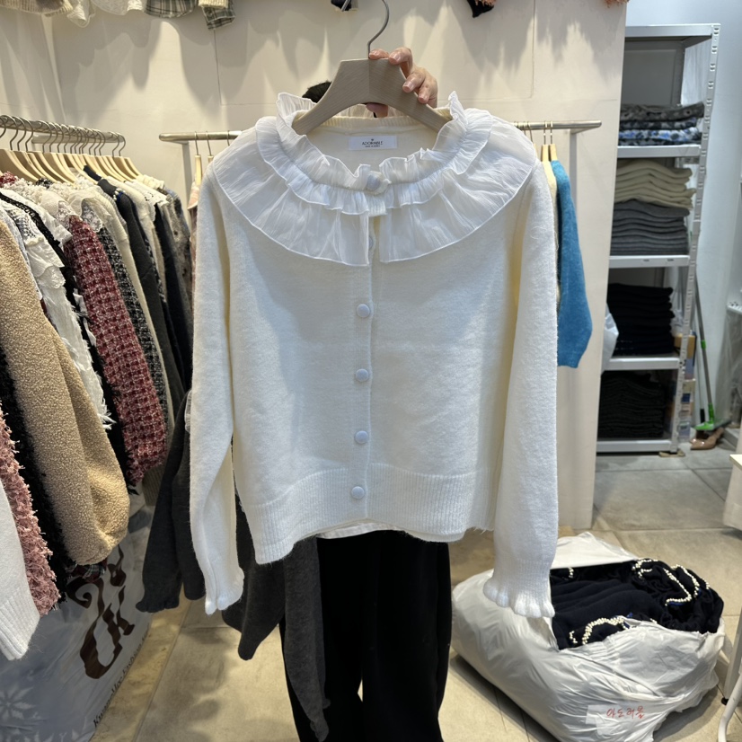 LADYBUG+ADORABLE韓國代購㊣女裝新款熱賣襯衫蕾絲衫荷葉邊LADYBUG/Adorable襯衫/蕾絲衫圖色2