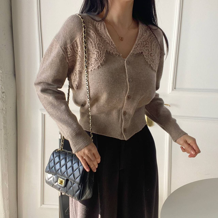 BLUE RIBBON東大門㊣代購女裝新品職業熱賣休閑25秋冬針織衫V領BLUE RIBBON針織衫