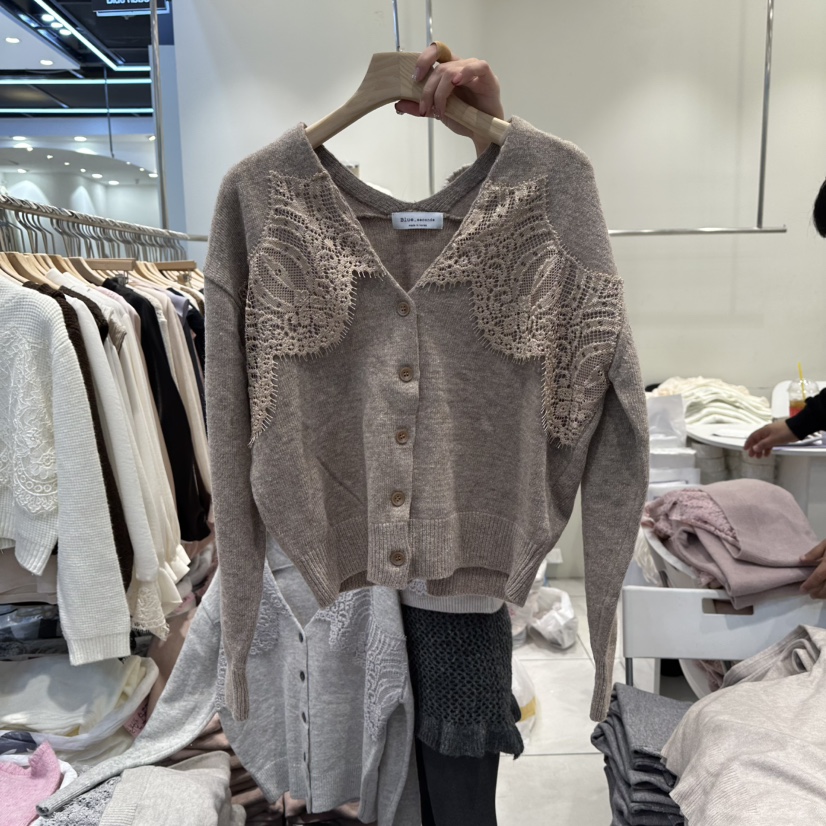 BLUE RIBBON東大門㊣代購女裝新品職業熱賣休閑25秋冬針織衫V領BLUE RIBBON針織衫圖色3