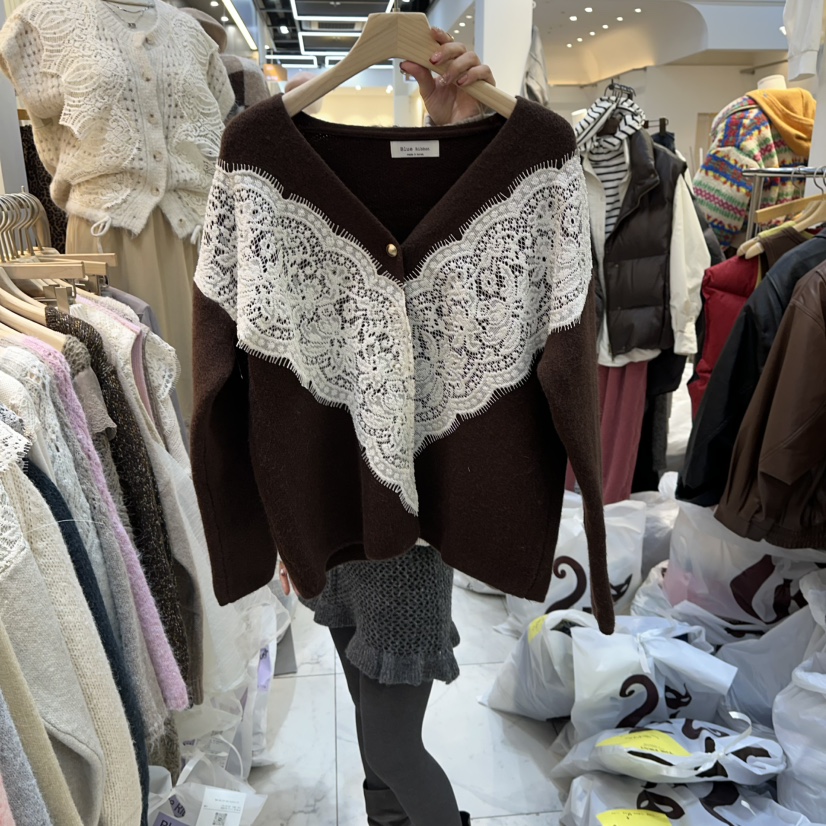 BLUE RIBBON東大門㊣代購女士新品時尚真品熱賣針織衫開衫BLUE RIBBON針織衫圖色3