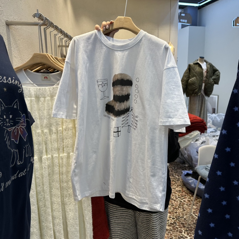 THE LINE-Q韓國代購㊣女裝新品推薦人氣熱賣休閑真品職業T恤THE LINE-QT恤圖色1