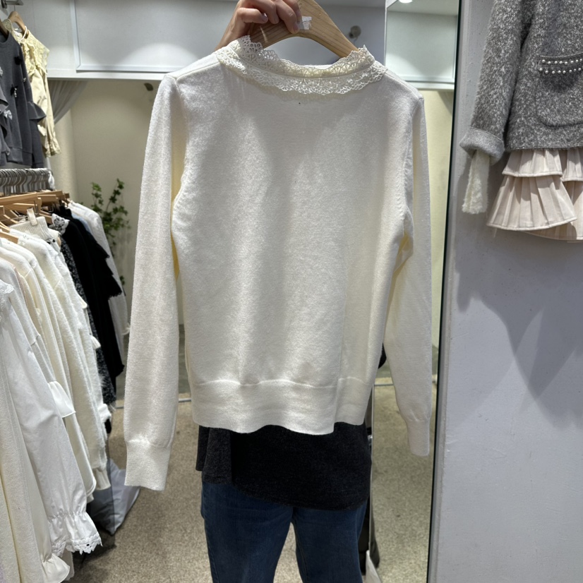 BELITA東大門㊣代購女士新款休閑真品人氣25秋冬針織衫蕾絲BELITA針織衫