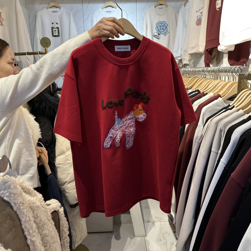 COCO HOLIC韓國代購㊣女裝新品人氣推薦25秋冬時尚熱賣T恤COCO HOLICT恤圖色3