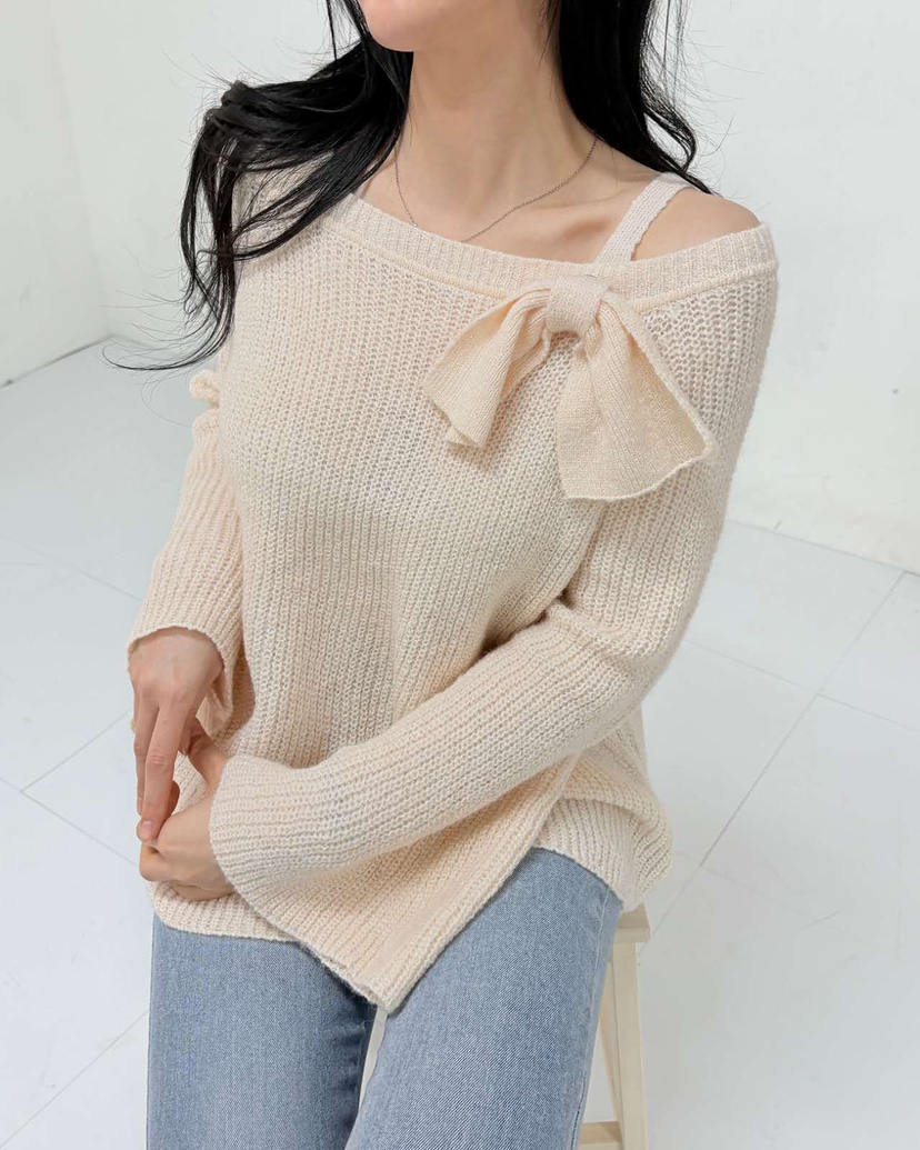 BLUE RIBBON韓國直郵㊣女裝新款時尚休閑25秋冬職業針織衫BLUE RIBBON針織衫