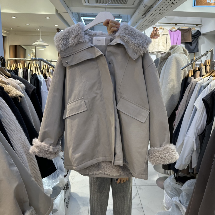 HARU-Q韓國代購㊣女裝新品25秋冬休閑時尚熱賣推薦夾克羊毛HARU-Q夾克圖色1