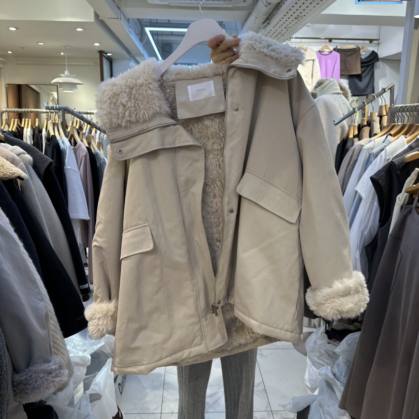 HARU-Q韓國代購㊣女裝新品25秋冬休閑時尚熱賣推薦夾克羊毛HARU-Q夾克圖色2