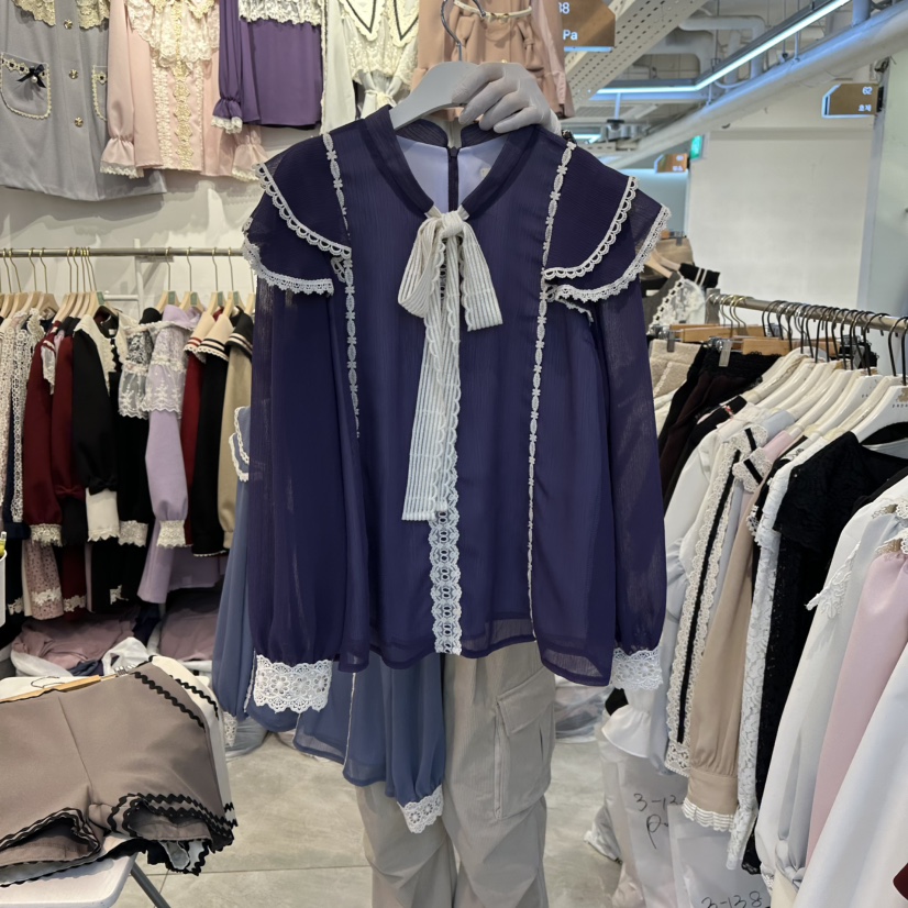 PAPA東大門㊣實拍女裝新品休閑真品職業25秋冬時尚襯衫蕾絲衫PaPa/HALMADE襯衫/蕾絲衫圖色2