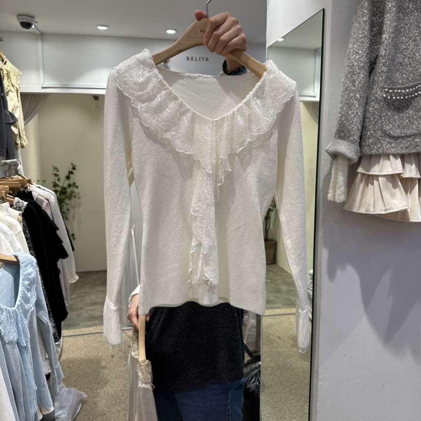 BELITA韓國直郵㊣女裝新款熱賣25秋冬職業推薦休閑真品針織衫BELITA針織衫圖色1