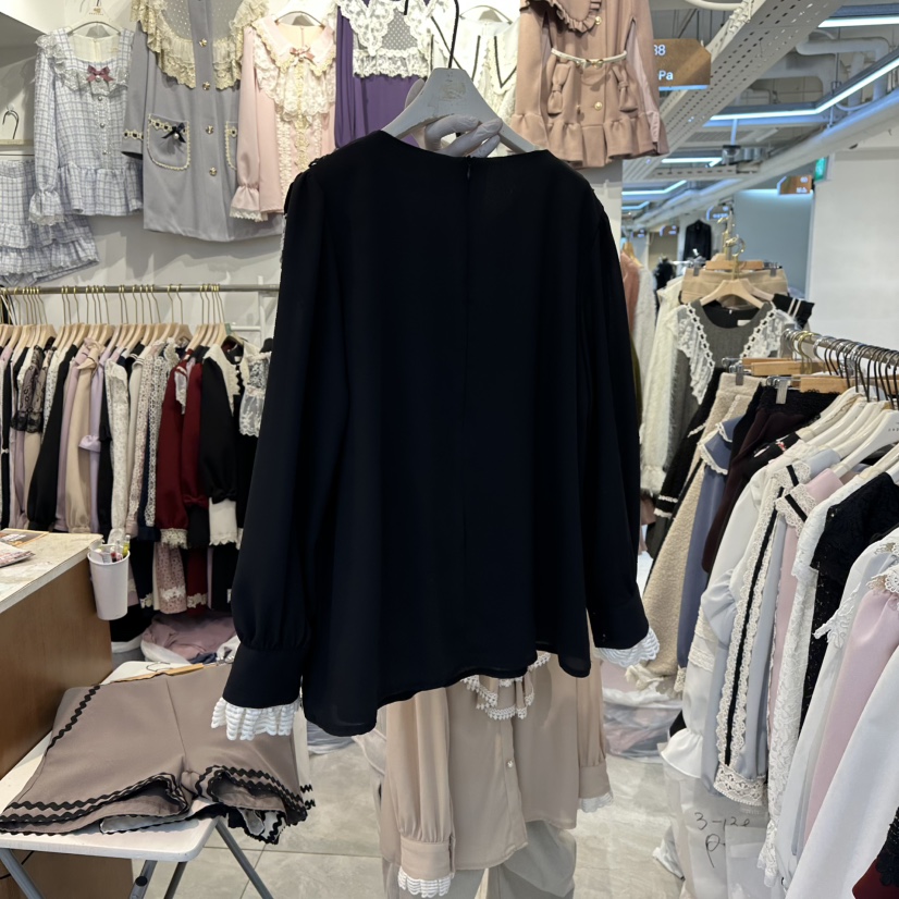 PAPA東大門㊣直郵女裝新品職業時尚人氣25秋冬休閑襯衫蕾絲衫PaPa/HALMADE襯衫/蕾絲衫