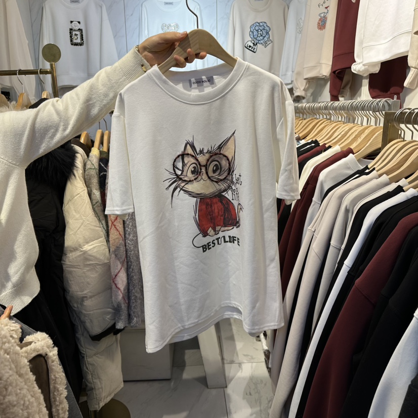 COCO HOLIC東大門㊣直郵女士新品25秋冬人氣時尚推薦職業T恤COCO HOLICT恤圖色1