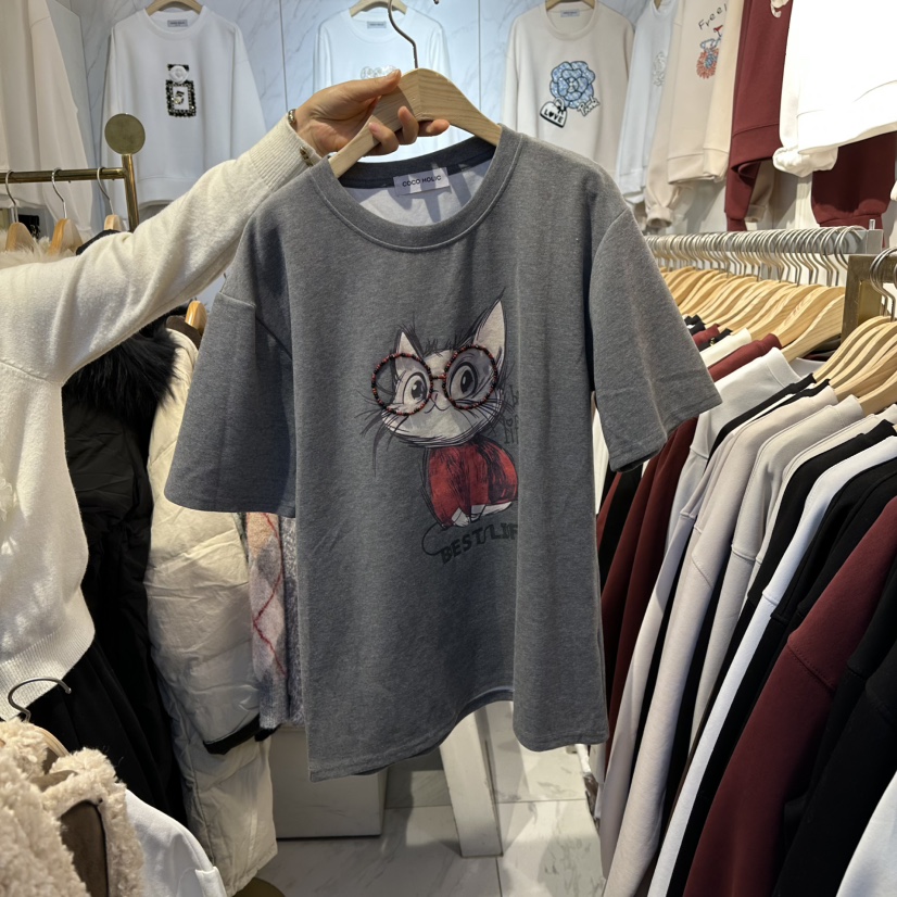 COCO HOLIC東大門㊣直郵女士新品25秋冬人氣時尚推薦職業T恤COCO HOLICT恤圖色2