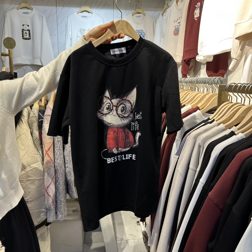 COCO HOLIC東大門㊣直郵女士新品25秋冬人氣時尚推薦職業T恤COCO HOLICT恤圖色3