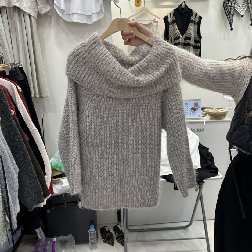 HOJAE韓國代購㊣女裝新款人氣熱賣25秋冬職業真品休閑針織衫MID-LEVEL JUMP針織衫圖色2