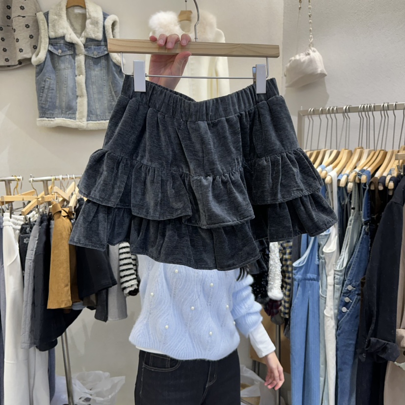 HIPTIQUE東大門㊣直郵女裝新品人氣時尚25秋冬真品裙褲天鵝絨HIPTIQUE裙褲