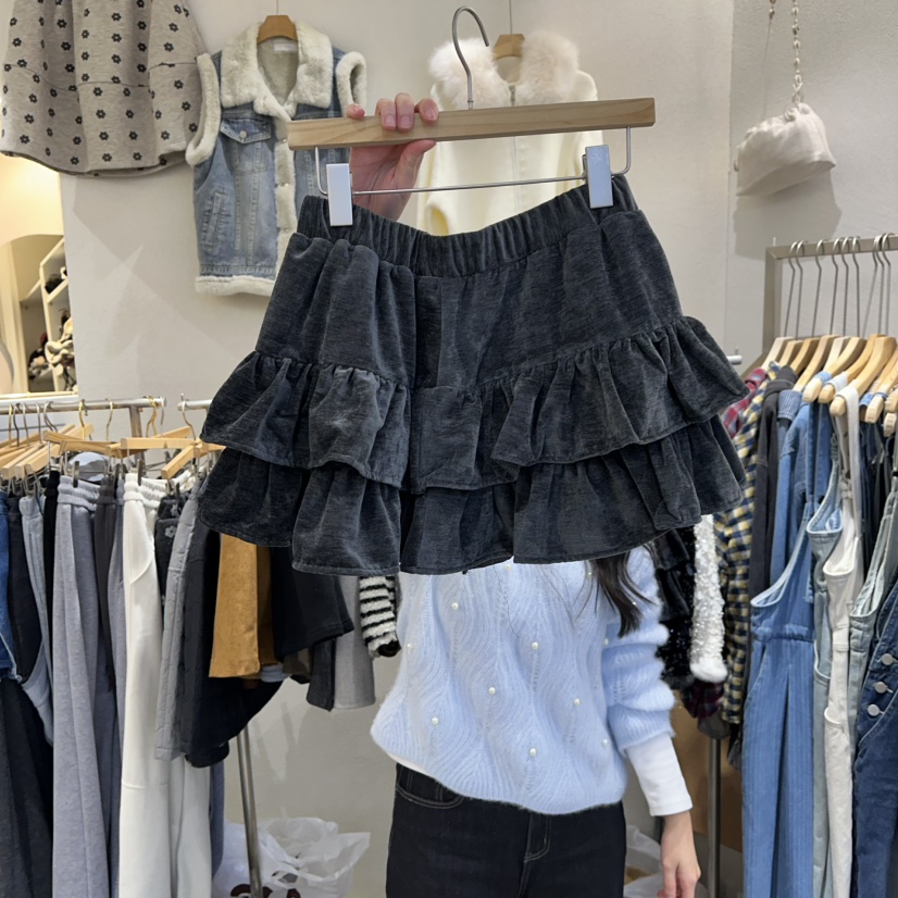 HIPTIQUE東大門㊣直郵女裝新品人氣時尚25秋冬真品裙褲天鵝絨HIPTIQUE裙褲圖色2