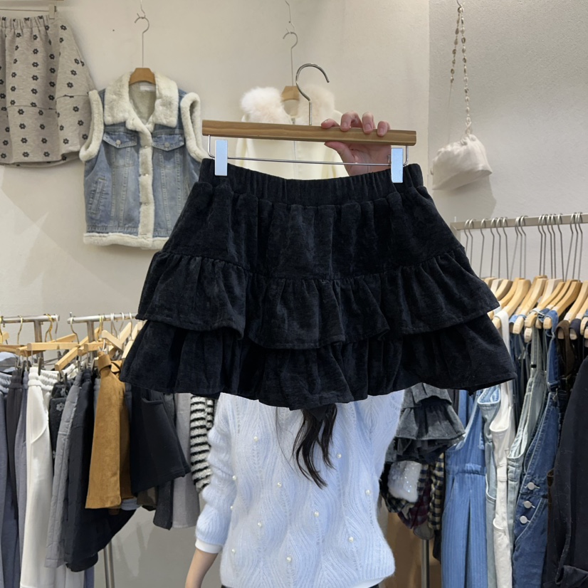 HIPTIQUE東大門㊣直郵女裝新品人氣時尚25秋冬真品裙褲天鵝絨HIPTIQUE裙褲圖色3