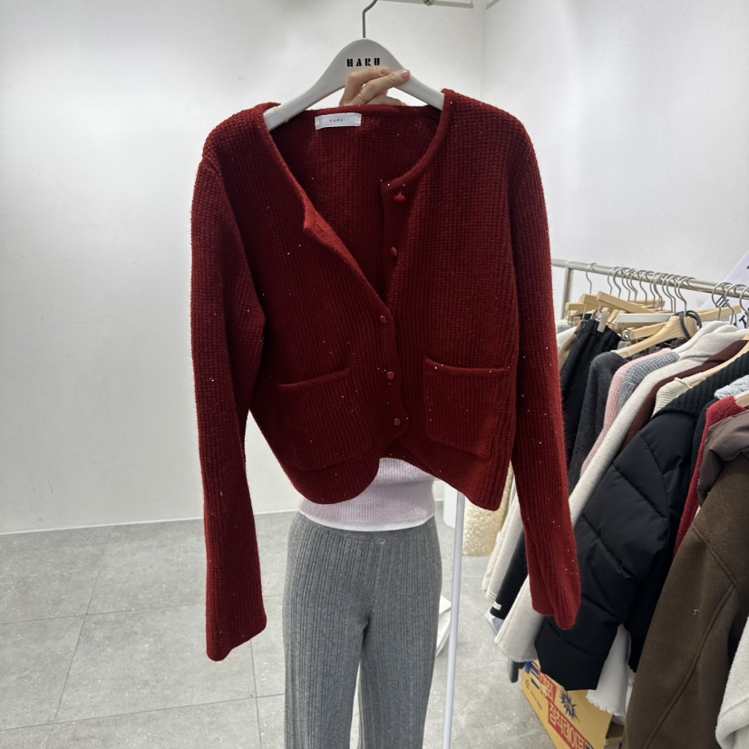 HARU-Q東大門㊣直郵女裝新款真品職業人氣推薦25秋冬針織衫開衫HARU-Q針織衫圖色3