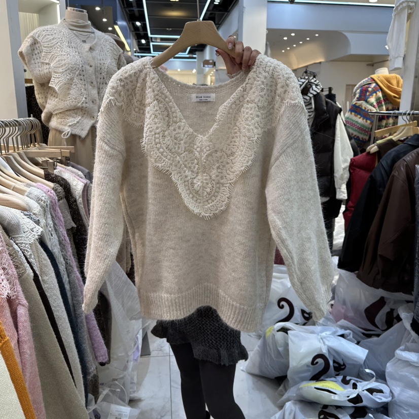BLUE RIBBON東大門㊣代購女裝新品推薦25秋冬熱賣休閑針織衫BLUE RIBBON針織衫圖色3