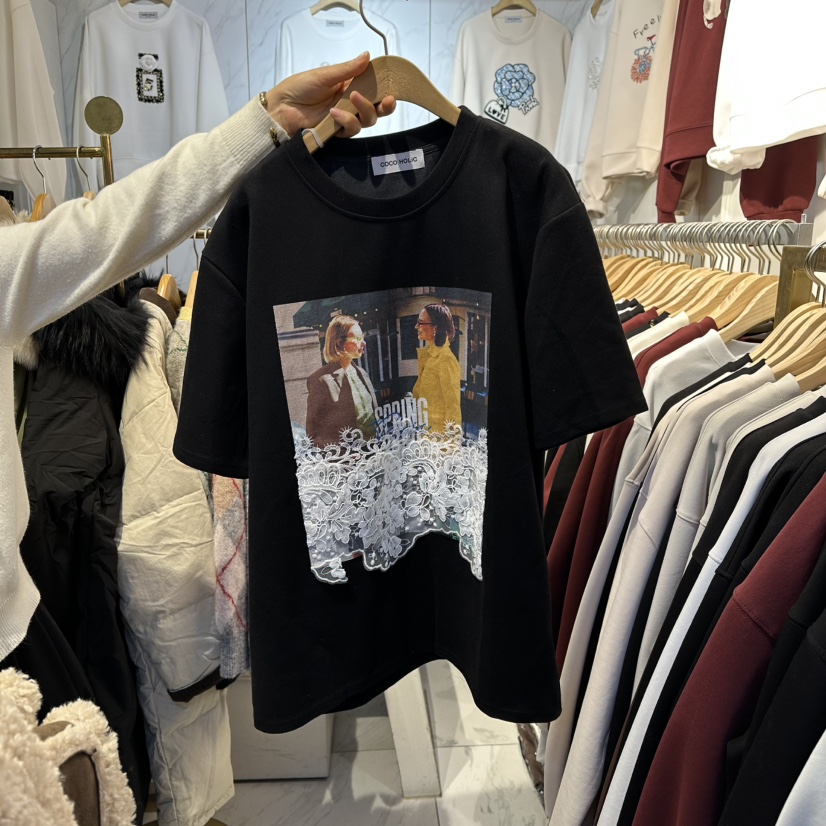 COCO HOLIC東大門㊣實拍女士新款職業25秋冬休閑真品T恤長款COCO HOLICT恤圖色3