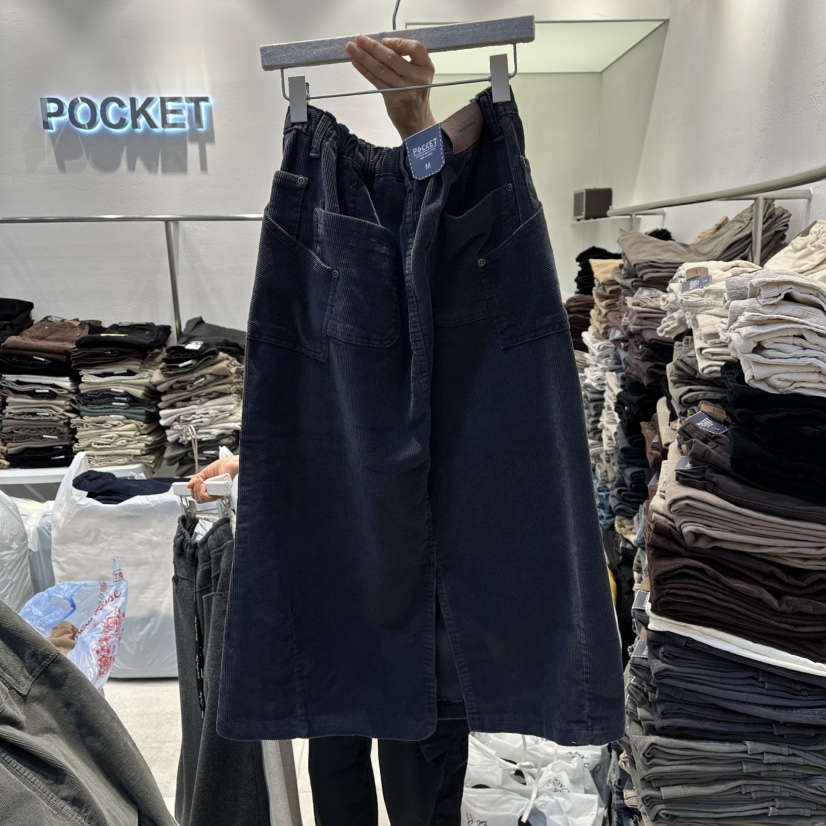 POCKET-Q韓國代購㊣女裝新品休閑真品25秋冬推薦熱賣時尚長裙POCKET-Q長裙